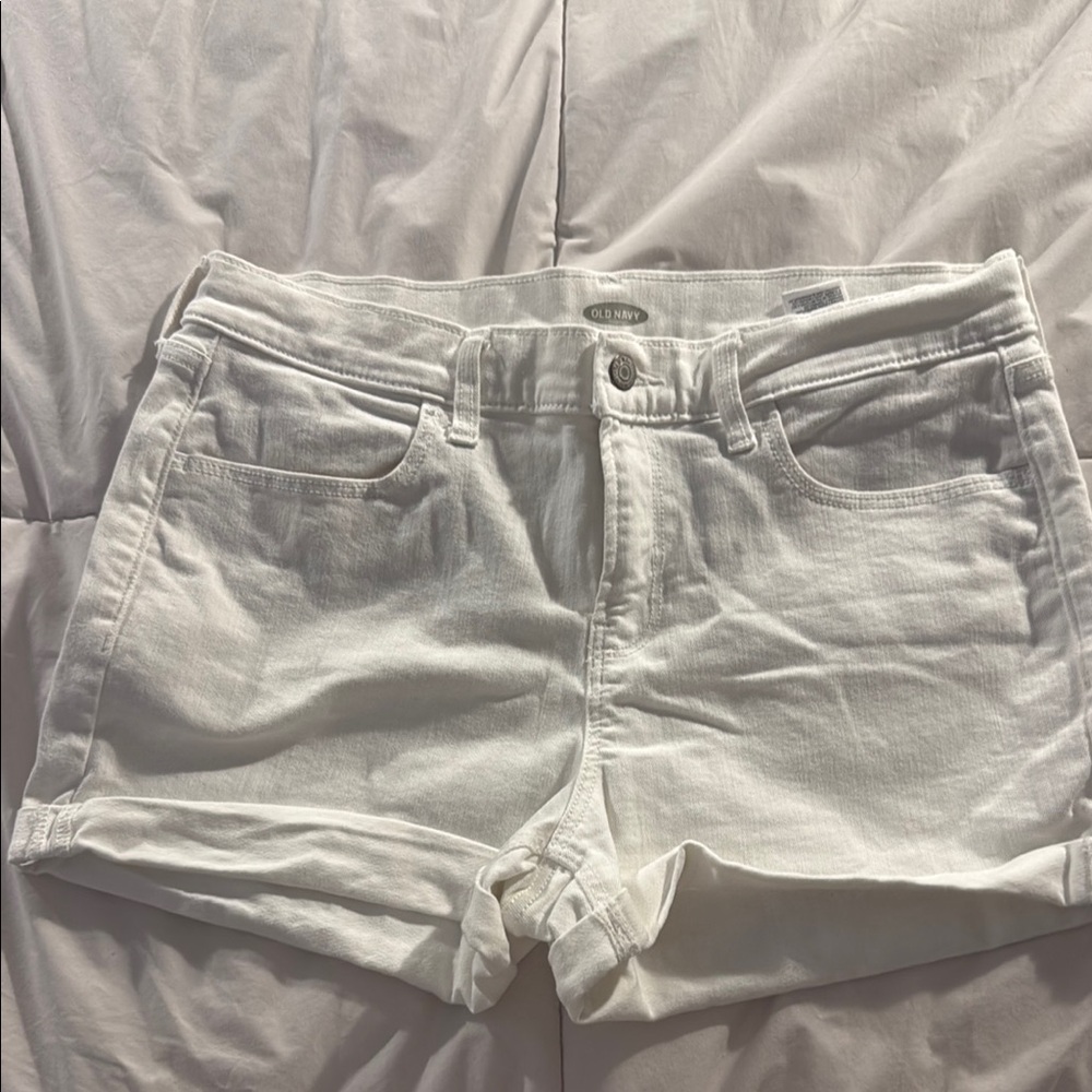 Old Navy White Jean Shorts Casual Style